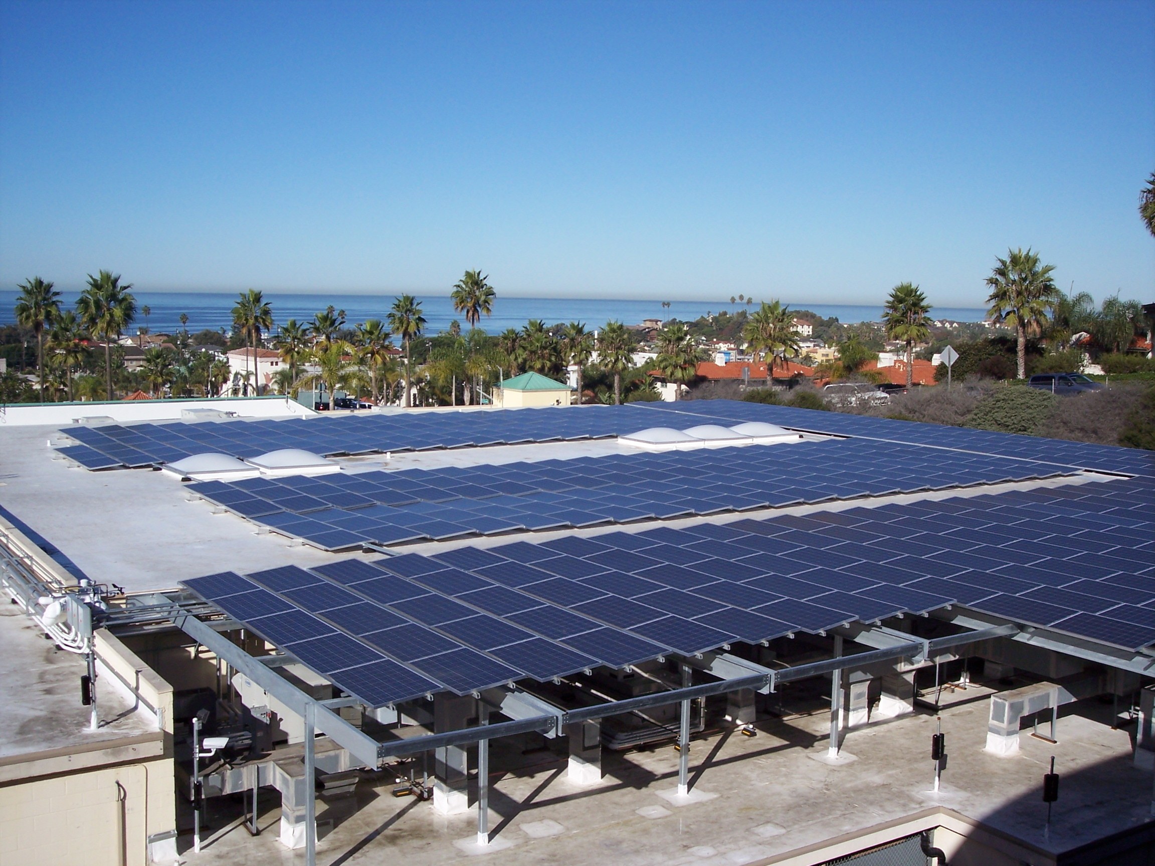 View of Encinitas City Hall solar panels